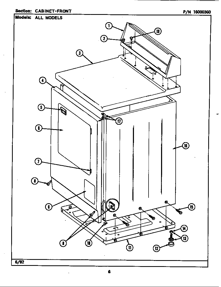 Maytag LDE9701ADW cabinet-front diagram