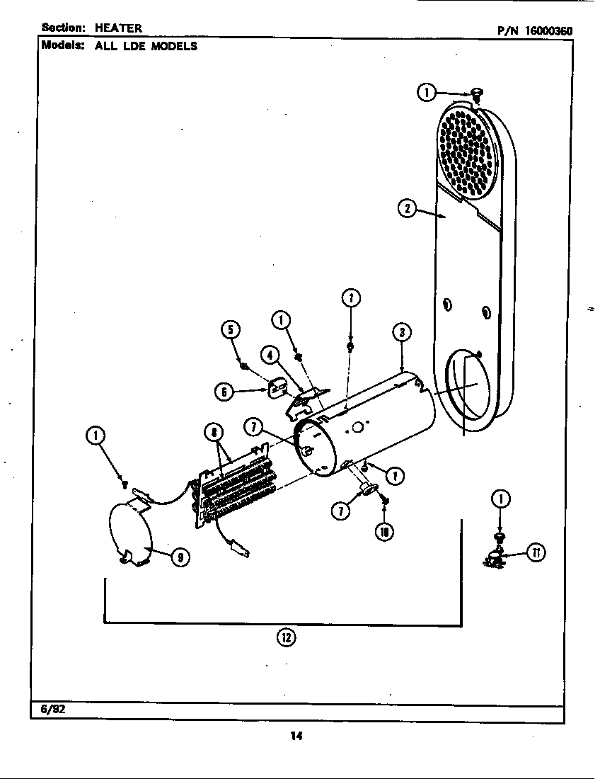 Maytag LDE9701ADW heater diagram