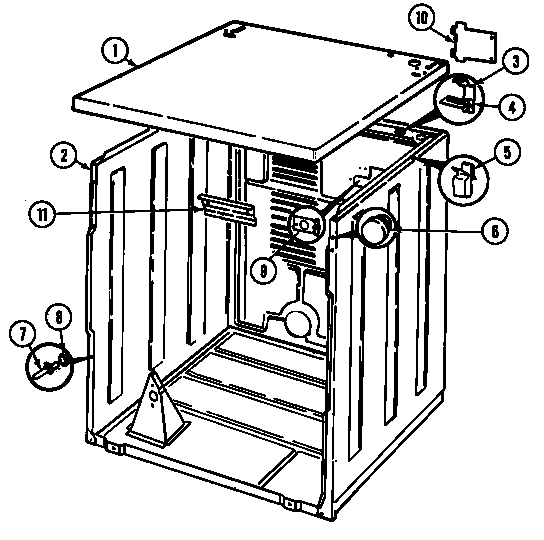 Magic Chef YE205KGV cabinet (ye205kga) (ye205kgw) diagram