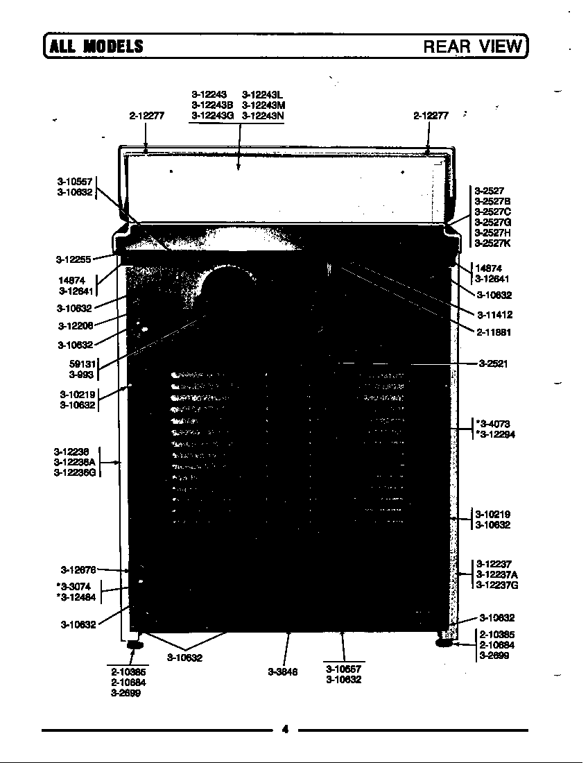 Maytag DE90 rear view diagram