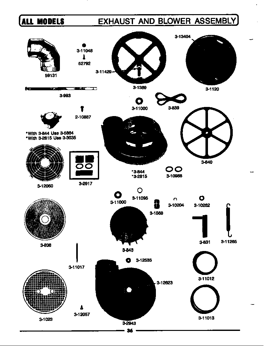 Maytag DE90 exhaust & blower assembly diagram