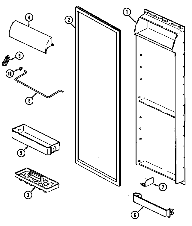 Maytag KGU6650 fresh food inner door diagram