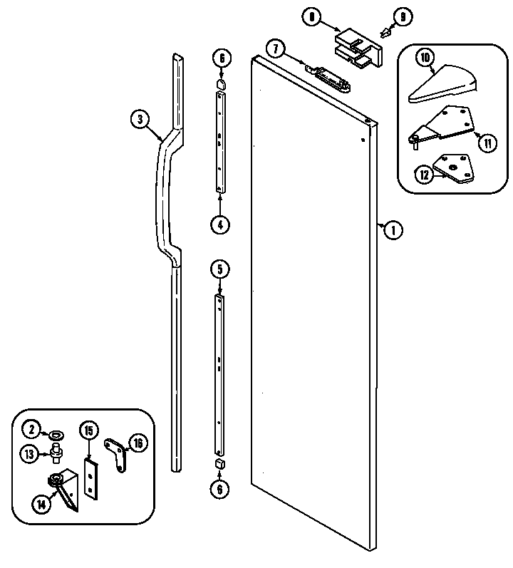 Maytag KG66U50 fresh food outer door diagram