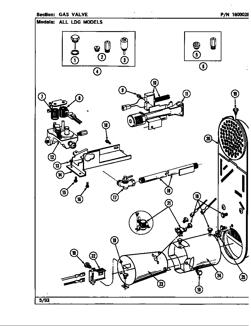 Maytag LDE4910ACW gas valve (ldg4910aal) (ldg4910aaw) diagram