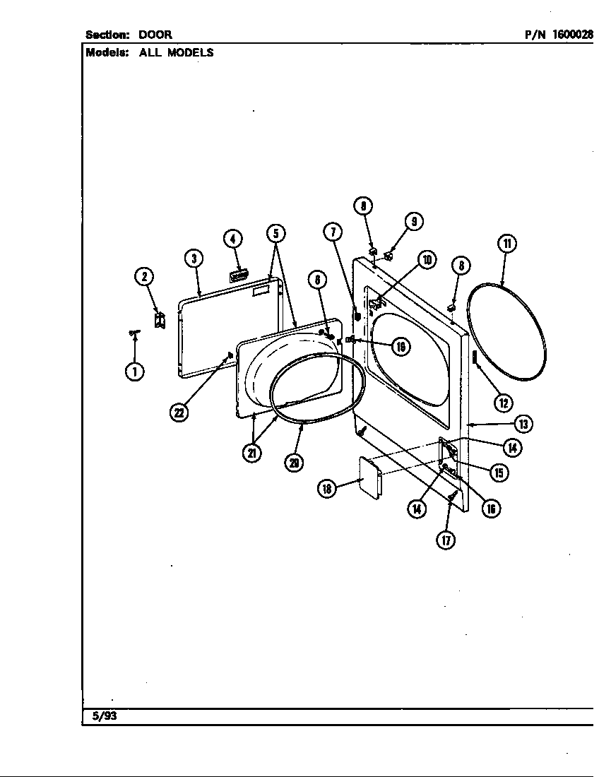Maytag LDE9800ADW door diagram