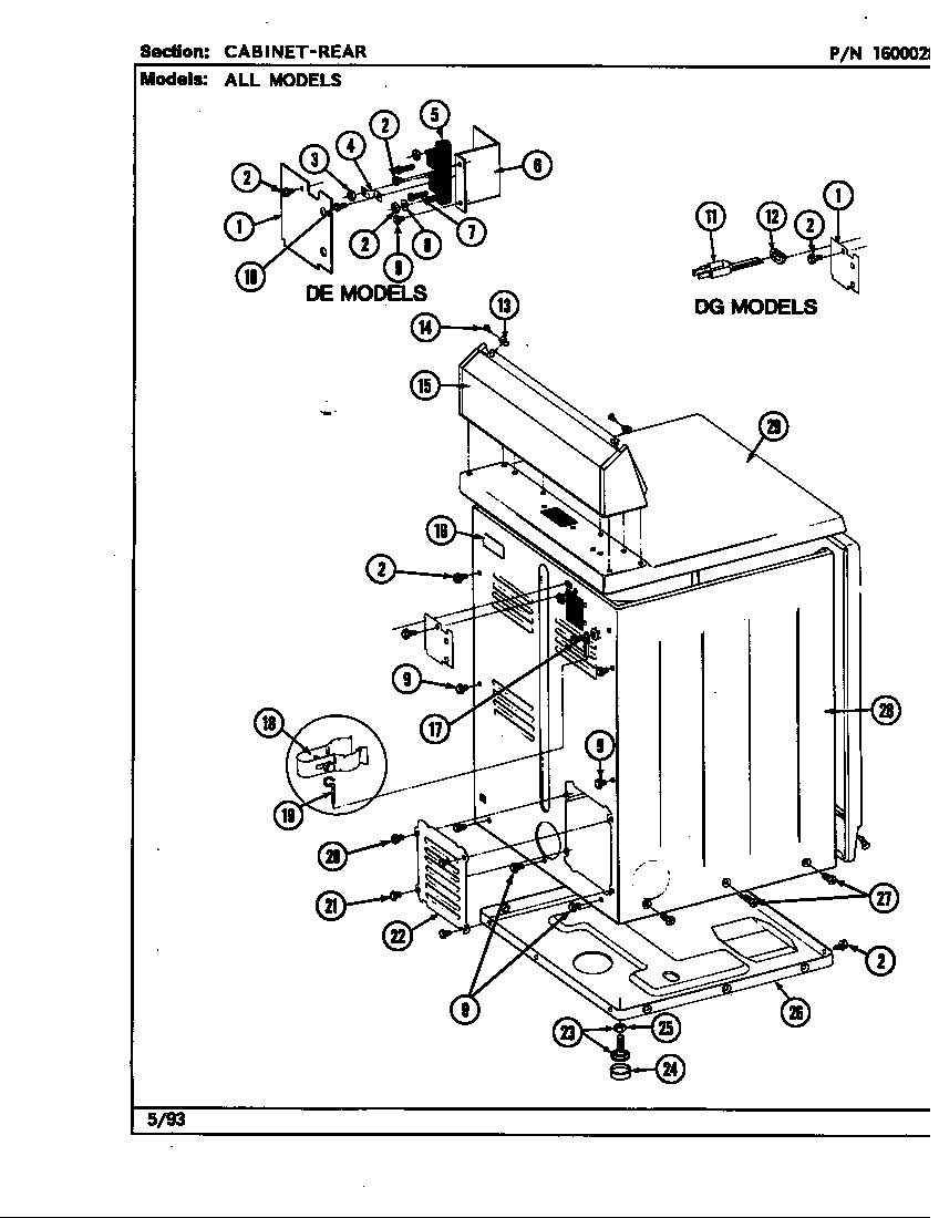 Maytag LDE9900ADL cabinet-rear diagram