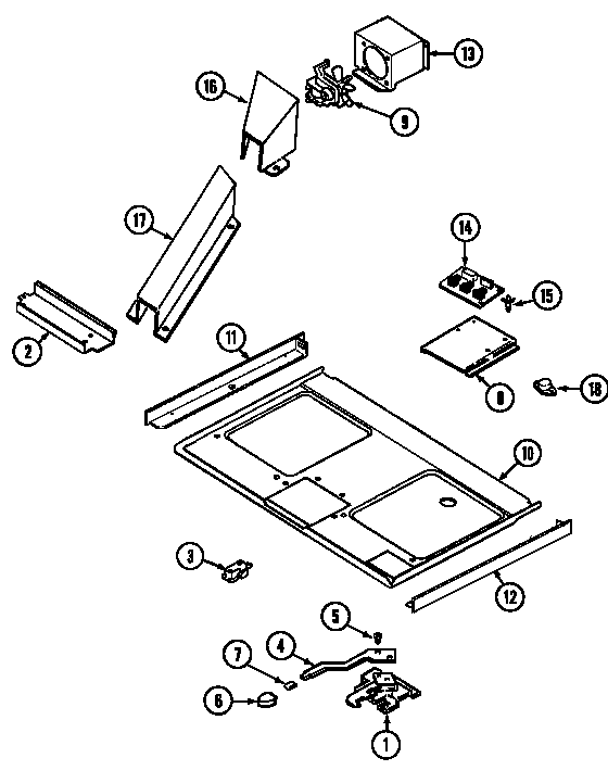 Magic Chef 7858XUW internal controls diagram