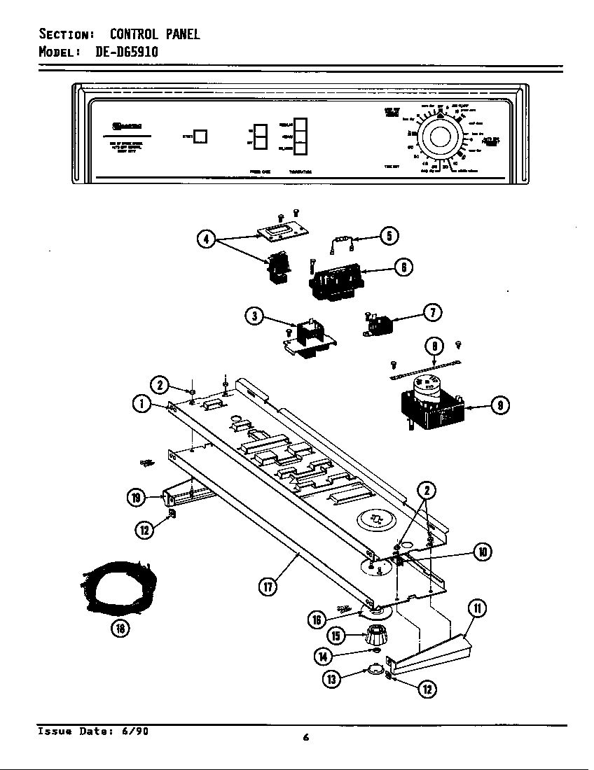 Maytag GDG5910 control panel diagram