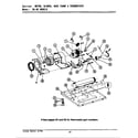 Maytag GDE7400 motor, blower, base frame & thermostats diagram