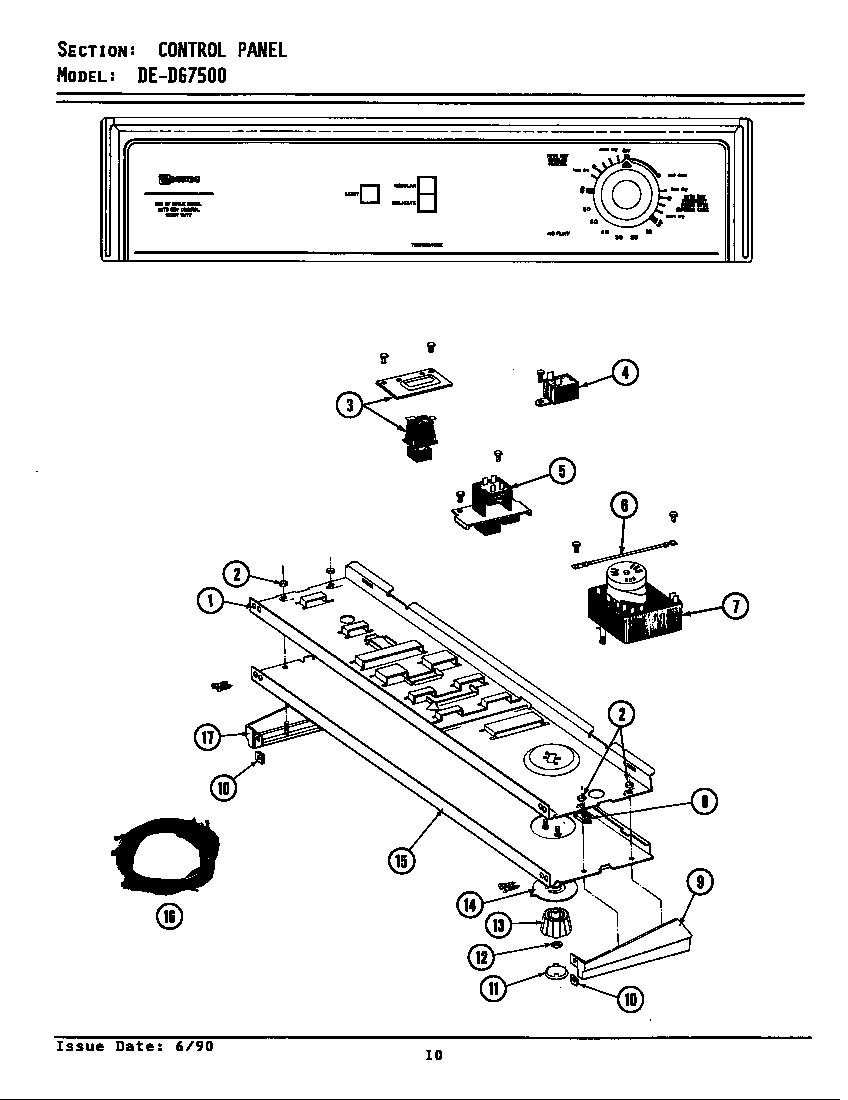 Maytag LDG7500 control panel diagram