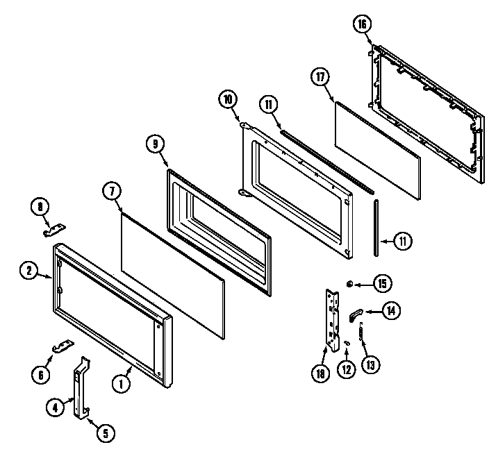 Maytag CME901 door diagram