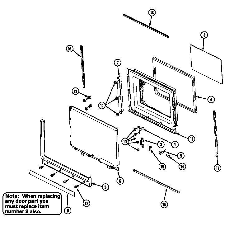 Maytag CME8000AAB door diagram
