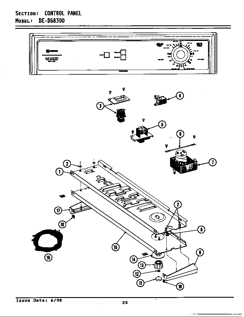 Maytag LDG8300 control panel diagram