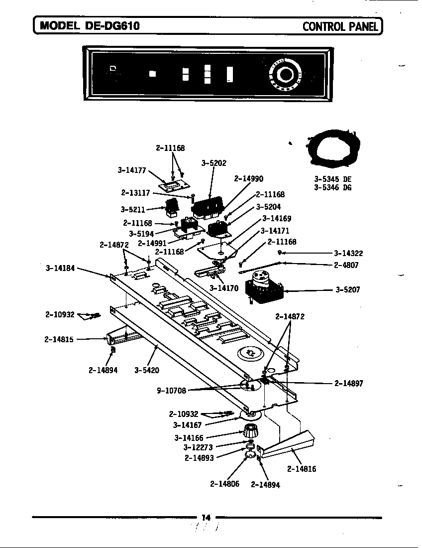 Maytag LDG610 control panel diagram