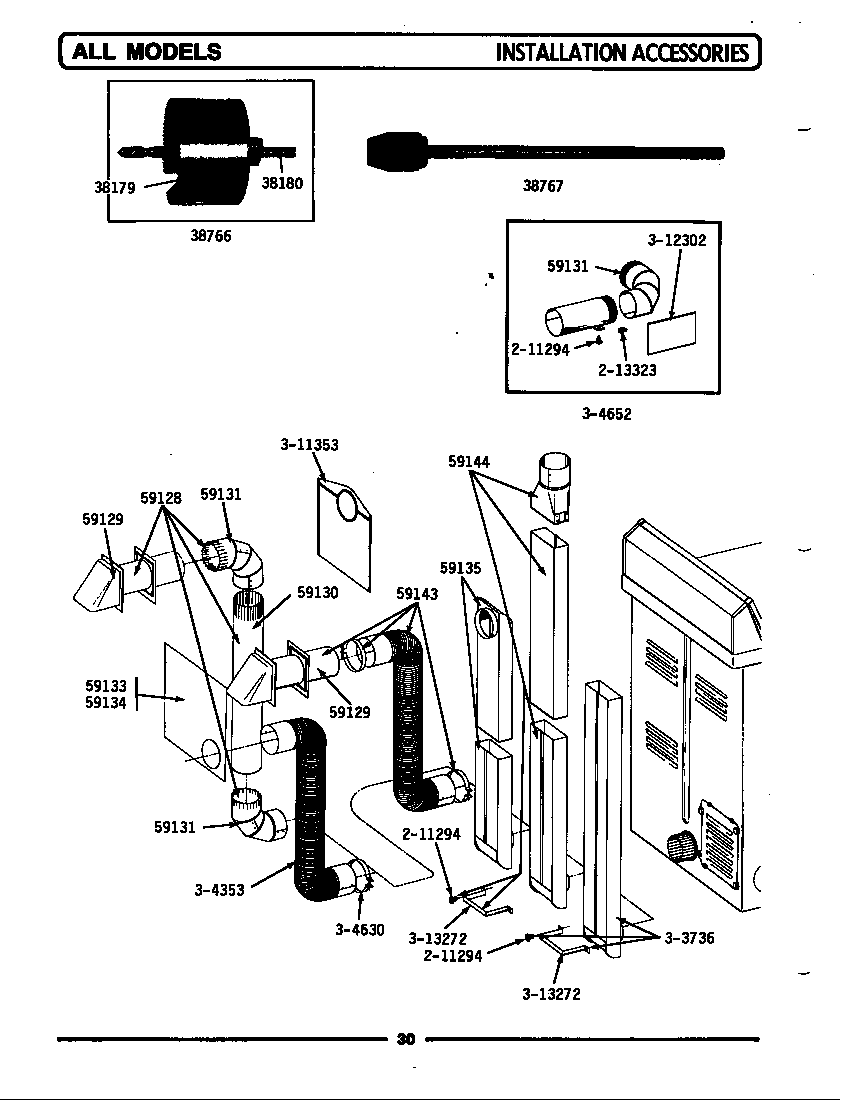Maytag LDG610 installation accessories diagram