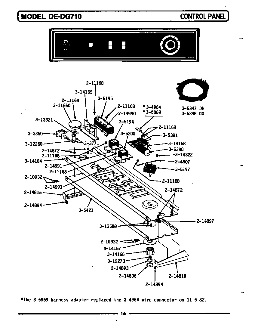 Maytag GDG710 control panel diagram