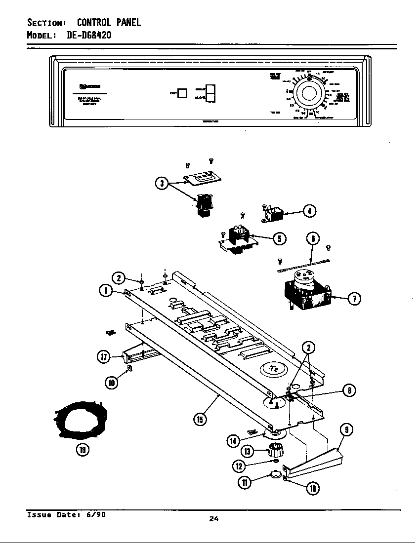 Maytag GDG8420 control panel diagram