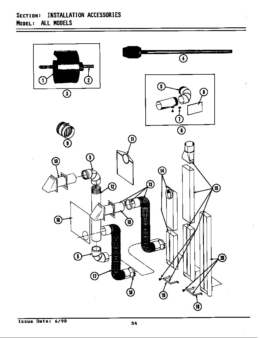 Maytag GDG8420 installation accessories diagram
