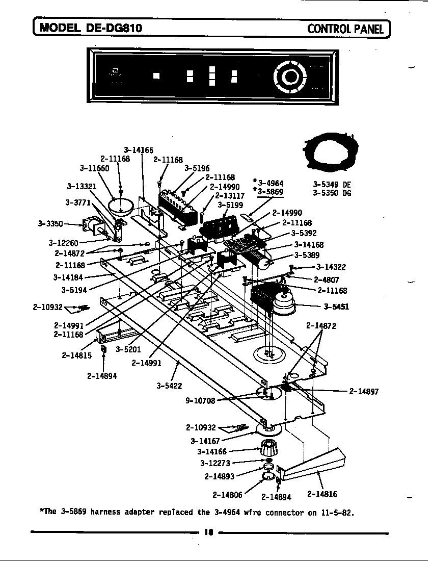 Maytag GDG810 control panel diagram