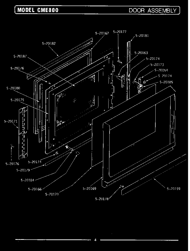 Maytag CME800 door assembly (cme800) diagram