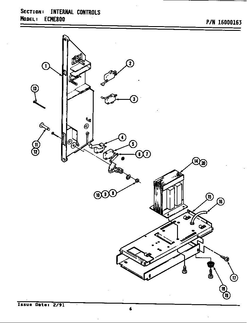 Maytag CME800 internal controls (ecme800) (ecme800) diagram