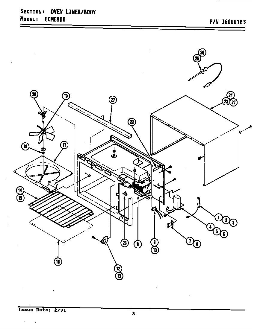 Maytag CME800 oven liner-body (ecme800) (ecme800) diagram