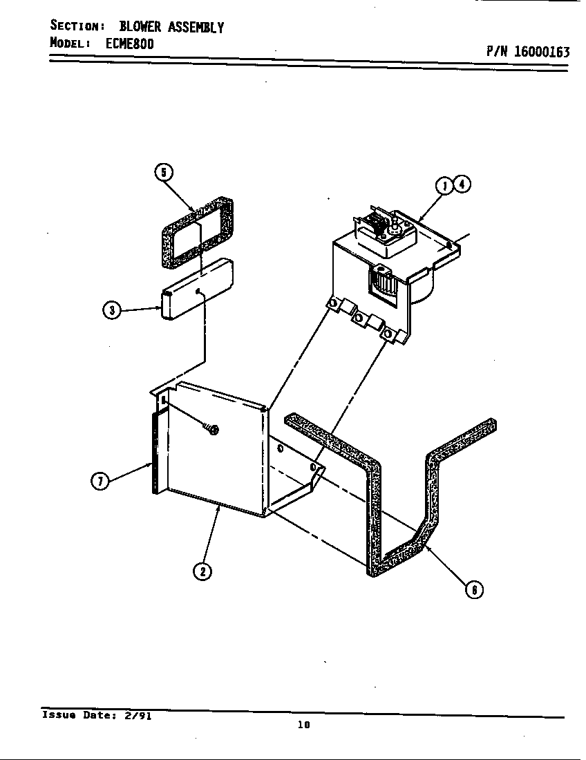 Maytag CME800 blower assembly (ecme800) (ecme800) diagram