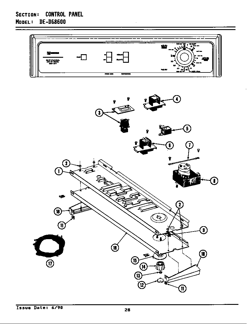 Maytag LDG8600 control panel diagram