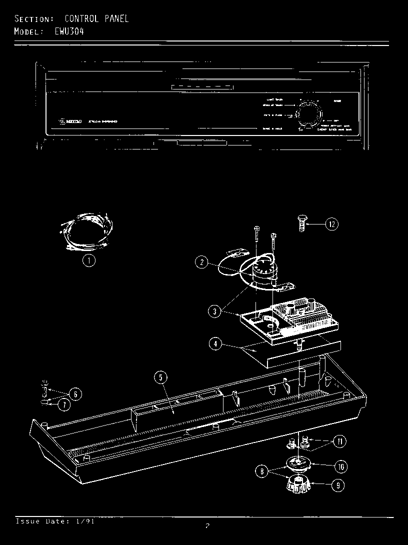 Maytag EWU1005 control panel (ewu304) (ewu304) diagram