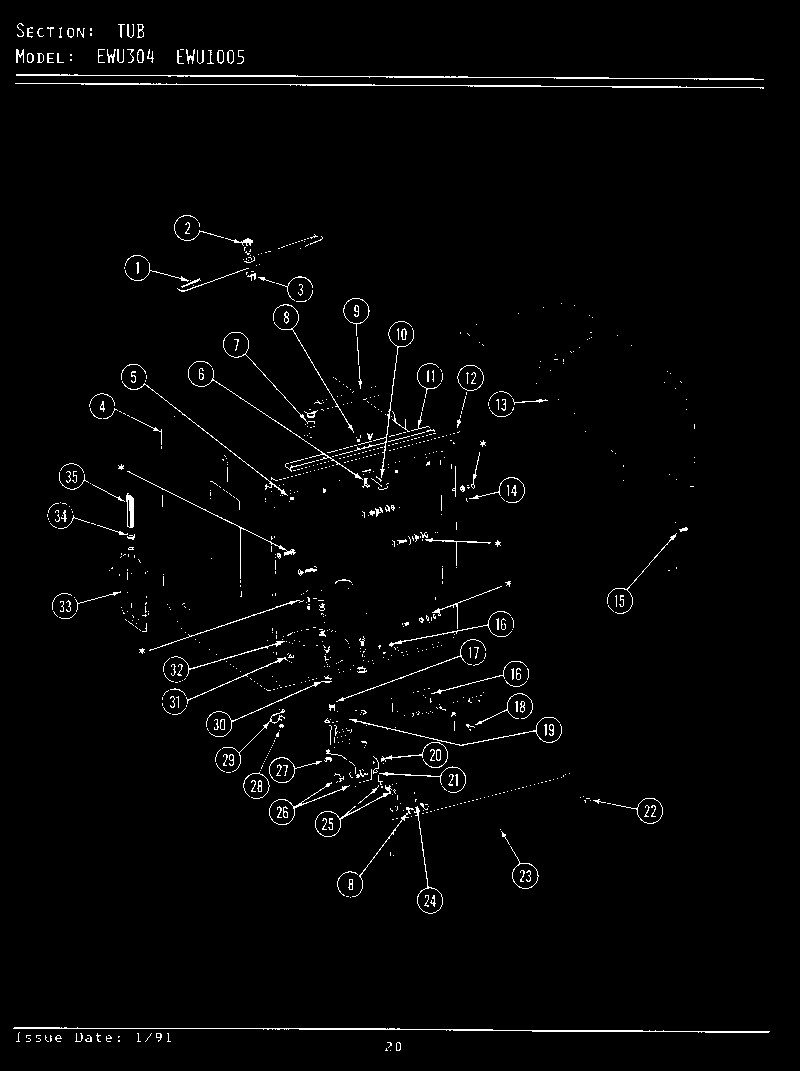 Maytag EWU1005 tub (ewu304) (ewu1005) diagram