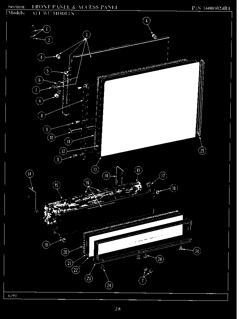 Maytag EWU1005 front panel & access panel (wu304) (wu304) diagram