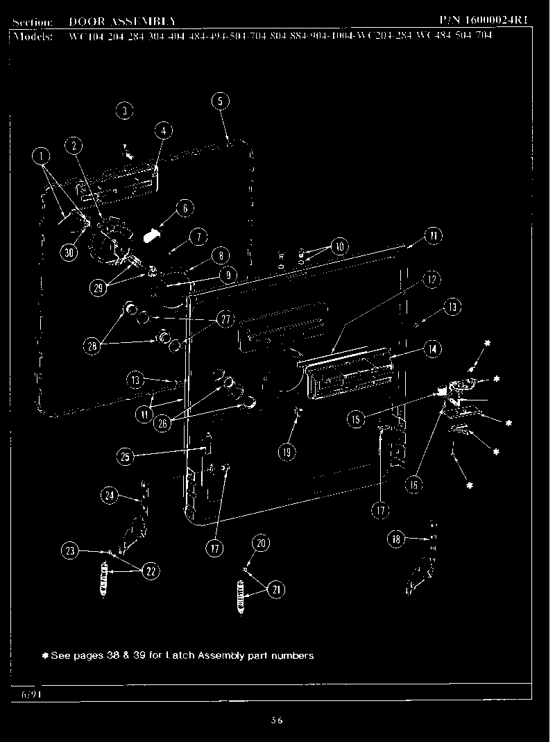 Maytag EWU1005 door assembly (wu304) (wu304) diagram