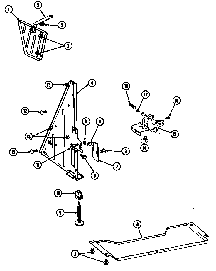 Maytag EWU1005 tub support (left) (wu1005) (wu1005) diagram