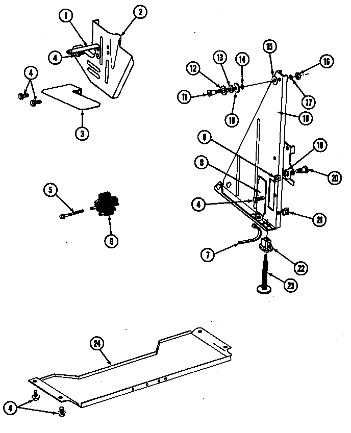 Maytag EWU1005 tub support (right) (wu1005) (wu1005) diagram