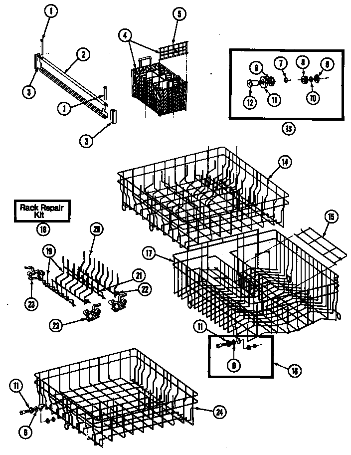 Maytag EWU1005 racks (wu1005) (wu1005) diagram