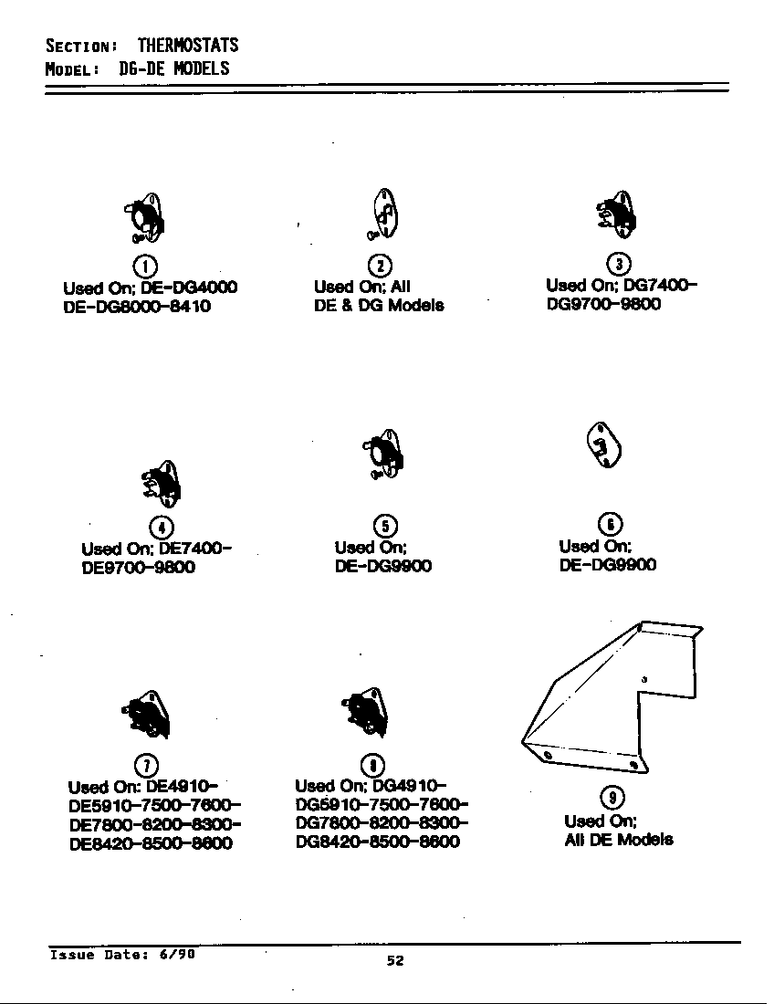 Maytag DG9900 thermostats diagram