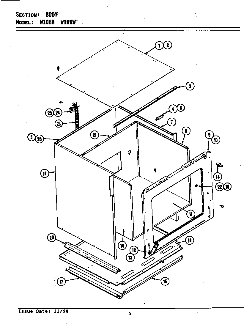 Jenn-Air W106W body diagram