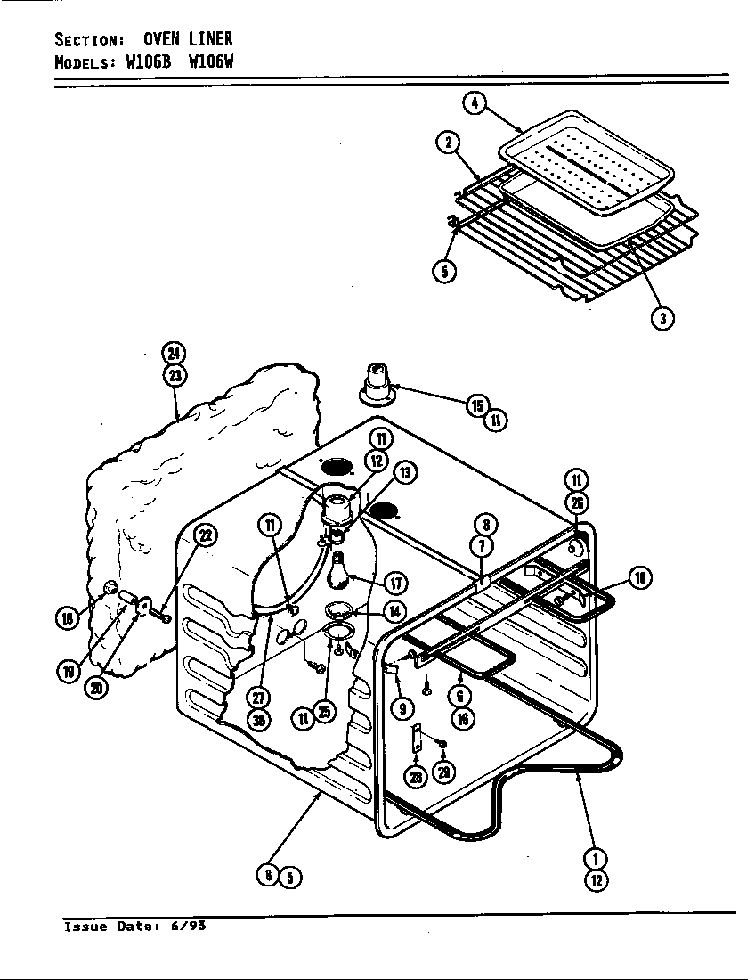 Jenn-Air W106W oven diagram