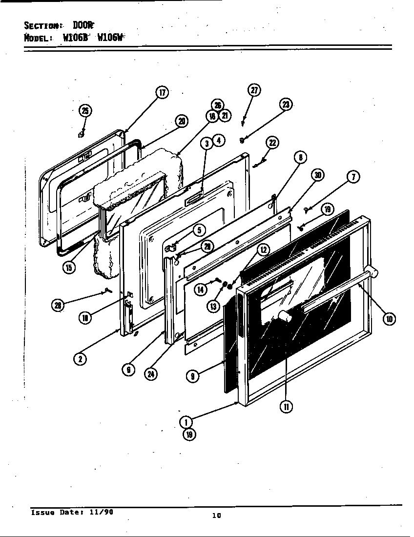Jenn-Air W106W door diagram
