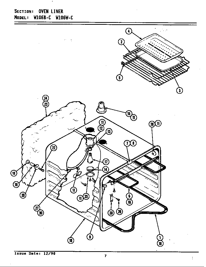 Jenn-Air W106W-C oven diagram