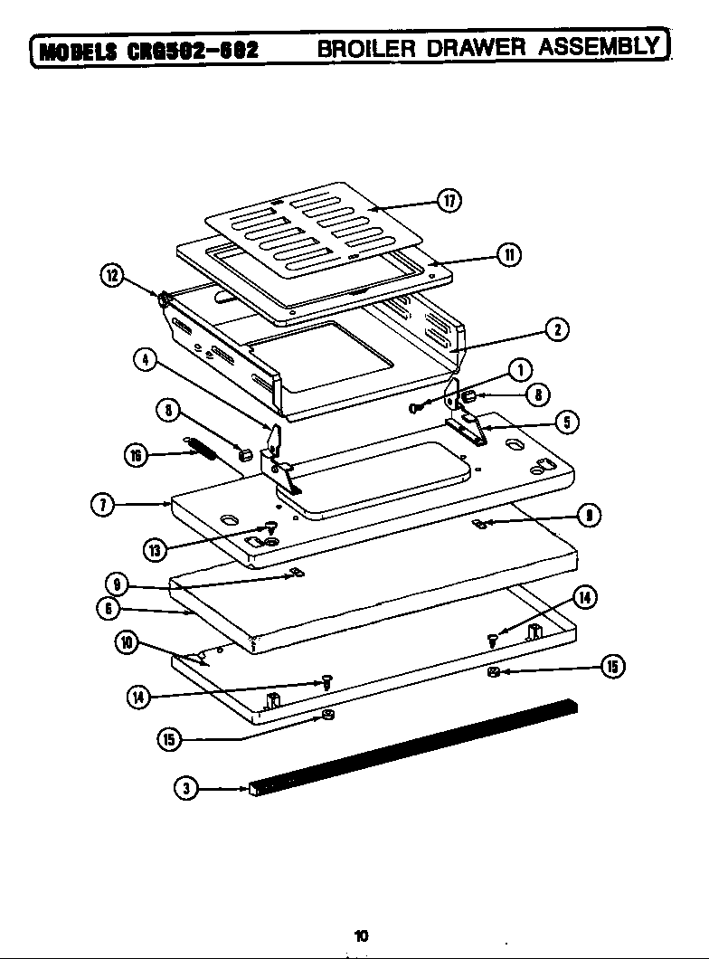 Maytag LCRG502 broiler drawer diagram