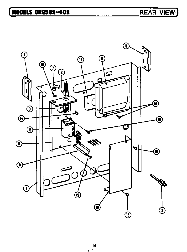 Maytag LCRG502 rear view diagram
