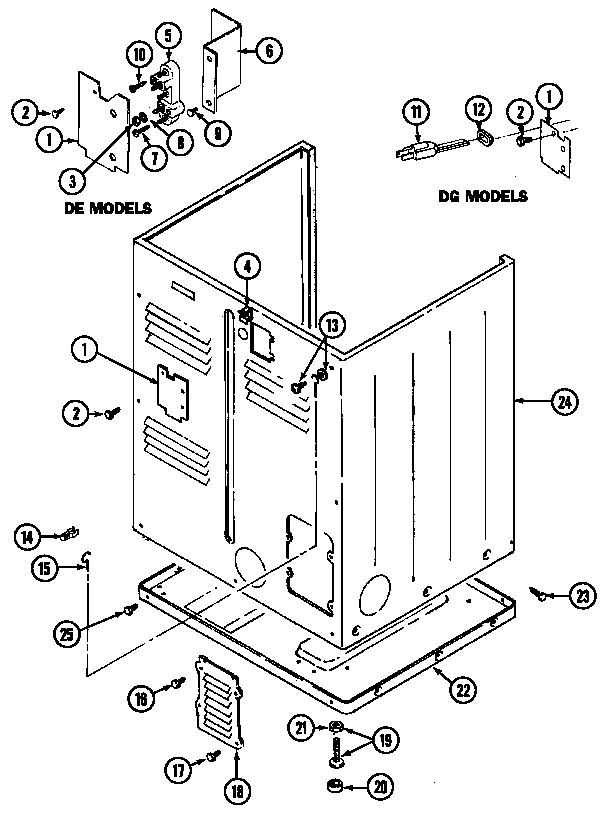 Maytag LDG7304AGM cabinet-rear (lde7304age) (lde7304agl) (ldg7304age) (ldg7304agl) diagram
