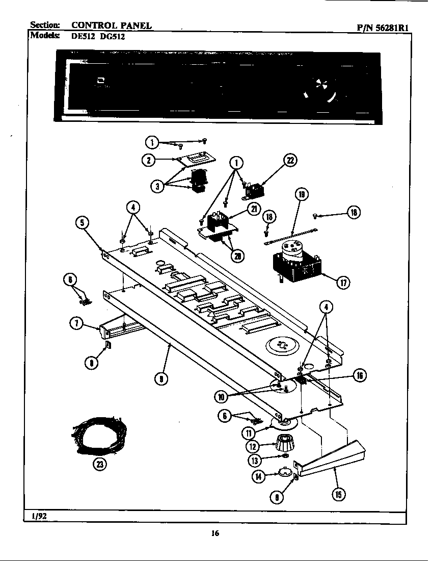 Maytag LDE512 control panel diagram