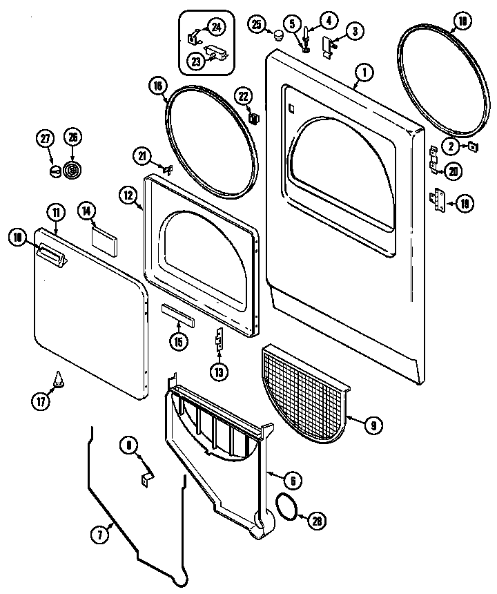 Norge DGN203A door diagram