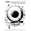 Maytag DG306 front panel, door & drum cover diagram