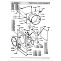Maytag DG808 front panel & door assembly diagram
