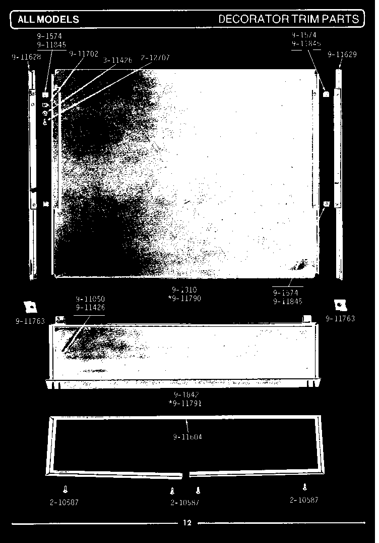 Maytag WU300 decorator trim parts diagram