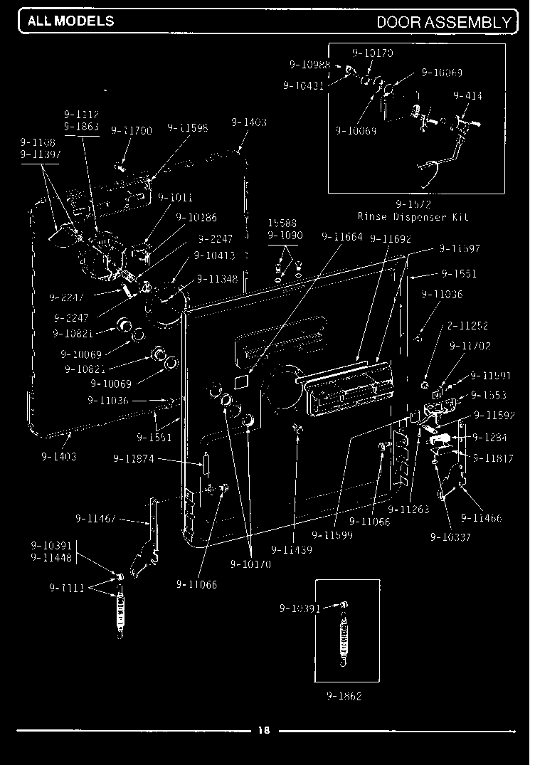 Maytag WU300 door assembly diagram