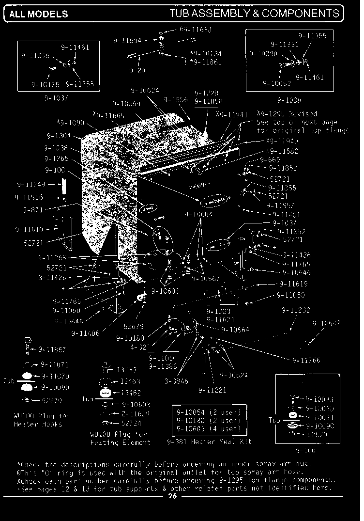 Maytag WU300 tub assembly & components diagram
